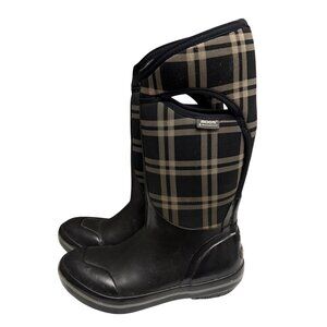 Bogs Waterproof Plimsoll Plaid Neo-Tech Tall Handle Insulated Rain Boots 8